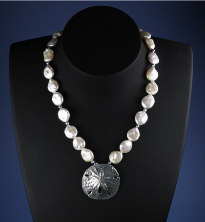 Sanddollar Necklace Coin Pearl