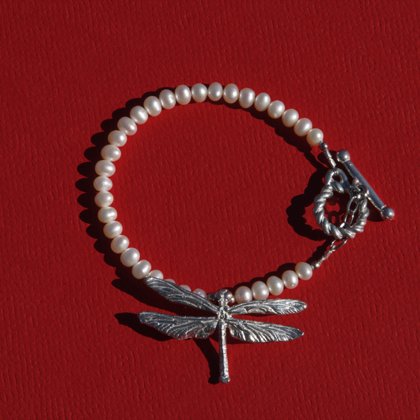 Dragonfly Pearl Bracelet