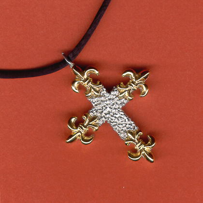 Cross, Fleur de Lis 2 tone