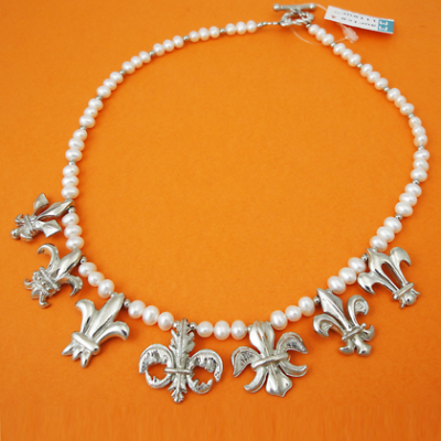 Fleur De Lis 7 Charms Necklace