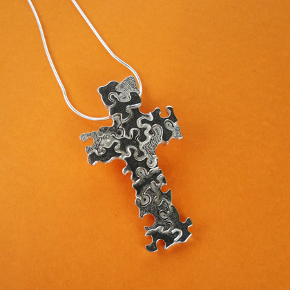 Puzzle Cross Necklace