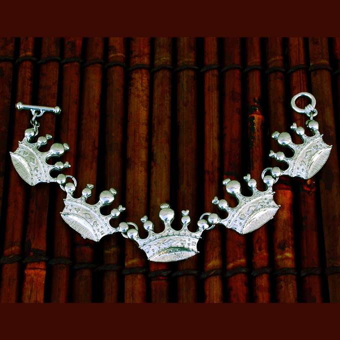 Crown Link Bracelet, 5 Spike