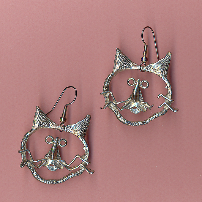 Cat Oscar Earrings, Large