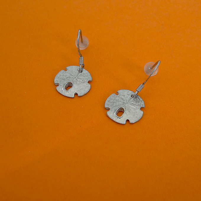 Sand Dollar Earrings Tiny Wire