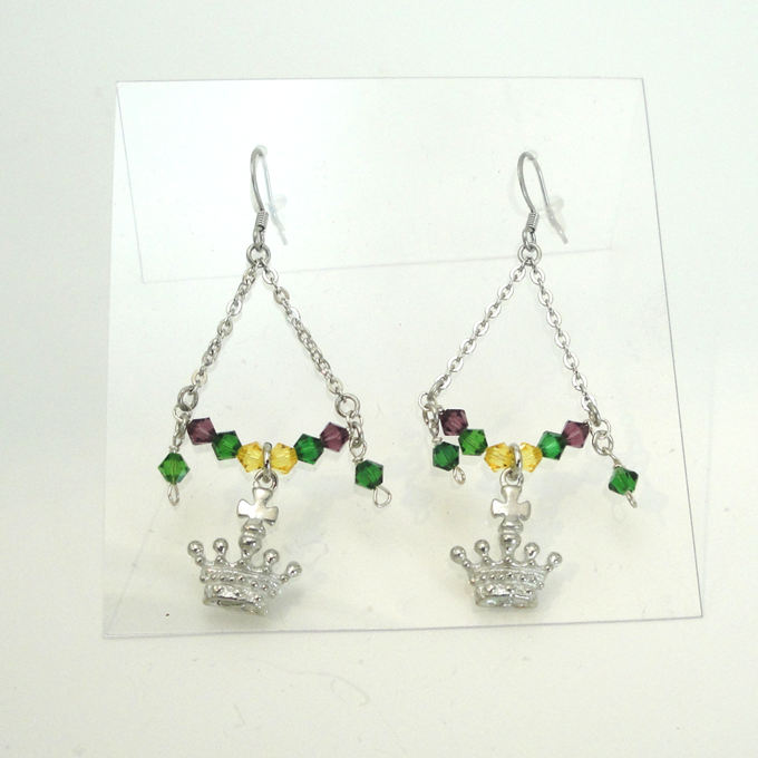Crown Earrings with Crystal