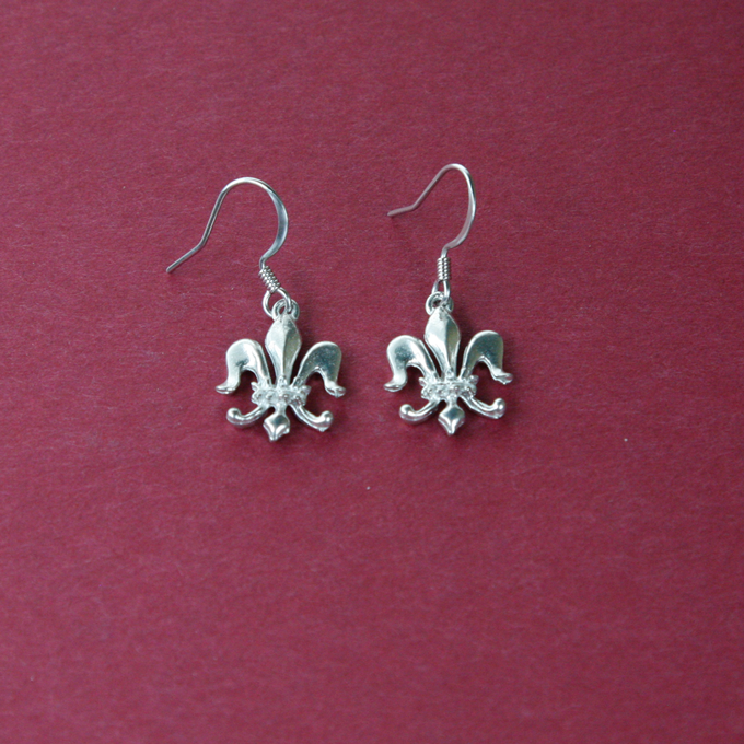 Fleur De Lis Royal Crown Earrings