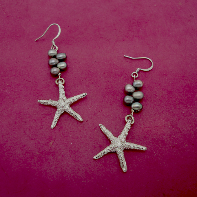 Starfish Pearl Earrings