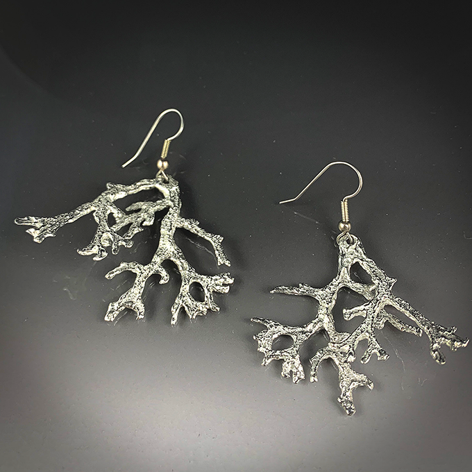 Coral/ Lichen Earrings