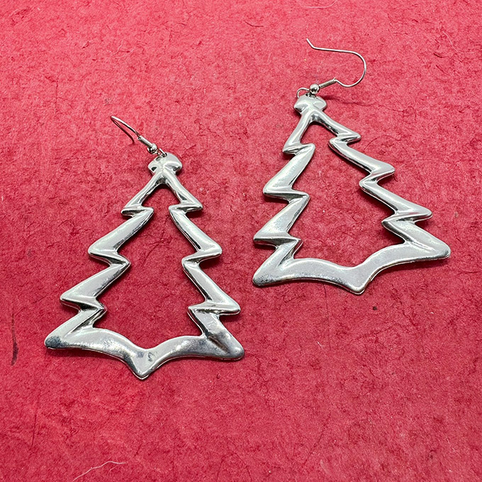 Zig Tree Earrings Large