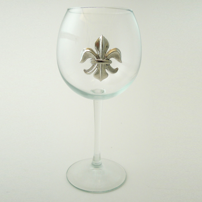 Red Wine Glass, Fleur-de-lis