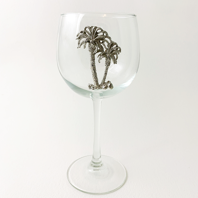 Red Wine Glass Palm Tree