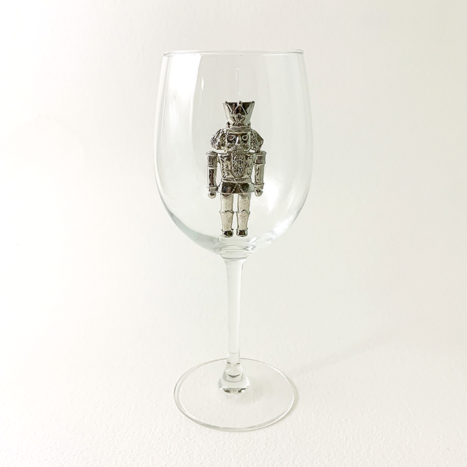 White Wine Glass Nutcracker