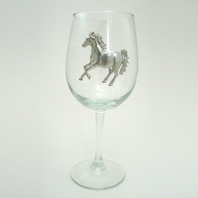 White Wine Glass, Horse Trotting