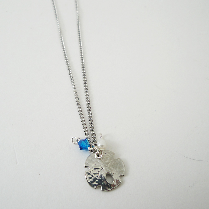 Sand Dollar Necklace Crystal