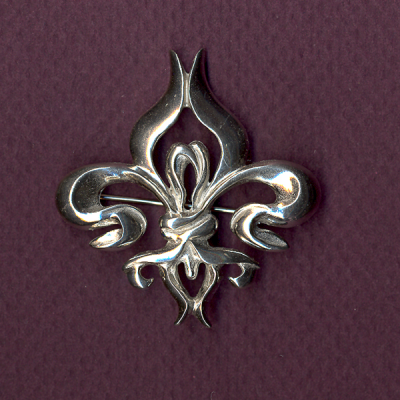 Fleur De Lis Art Deco Pin
