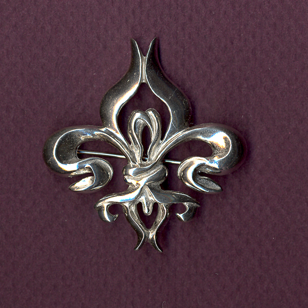 Fleur De Lis Art Deco Pin