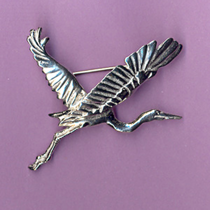 Egret Flying Pin