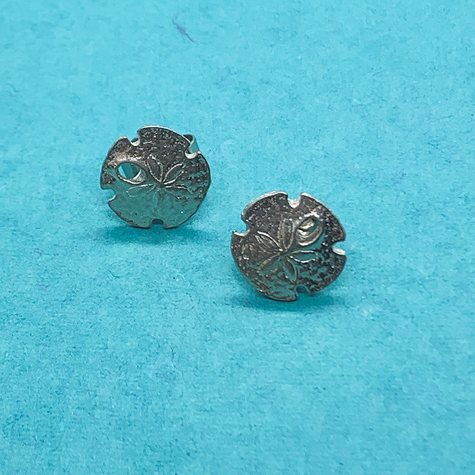 tiny sand dollar earrings