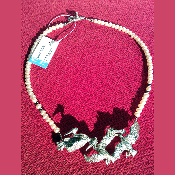Pelican Flock Pearl Necklace
