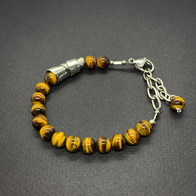 the message bracelet with tiger eye stone